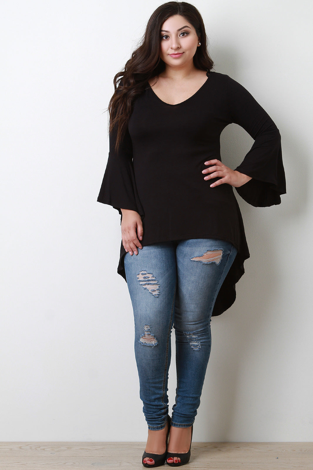 Bell Sleeve High Low Top