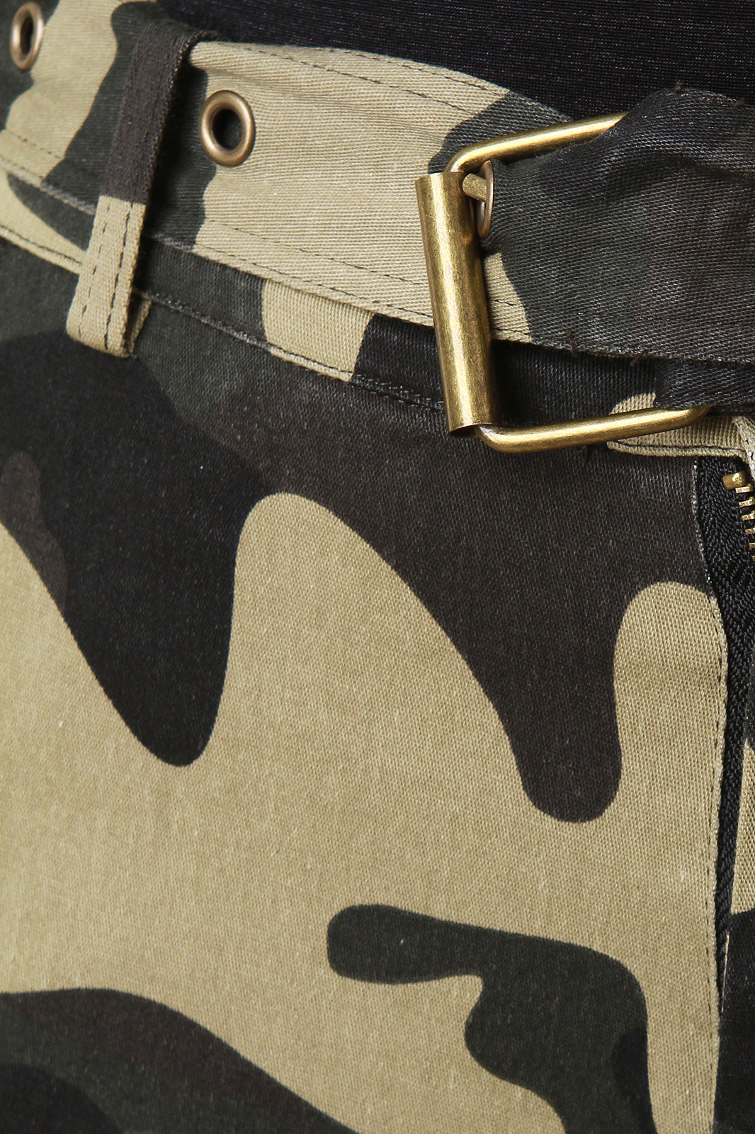 Camouflage Print Cargo Belted Jogger Pants