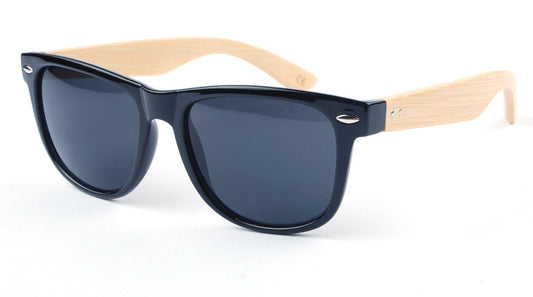 Unisex Vintage Retro Wayfarer Bamboo Classic Sunglasses w/wo Case