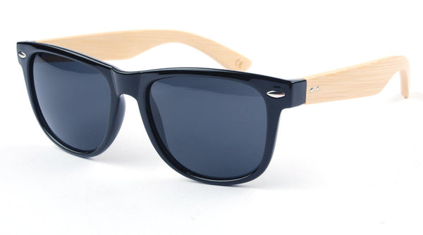 Unisex Vintage Retro Wayfarer Bamboo Classic Sunglasses w/wo Case