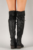 Breckelle Combat Lace Up Over-The-Knee Boots