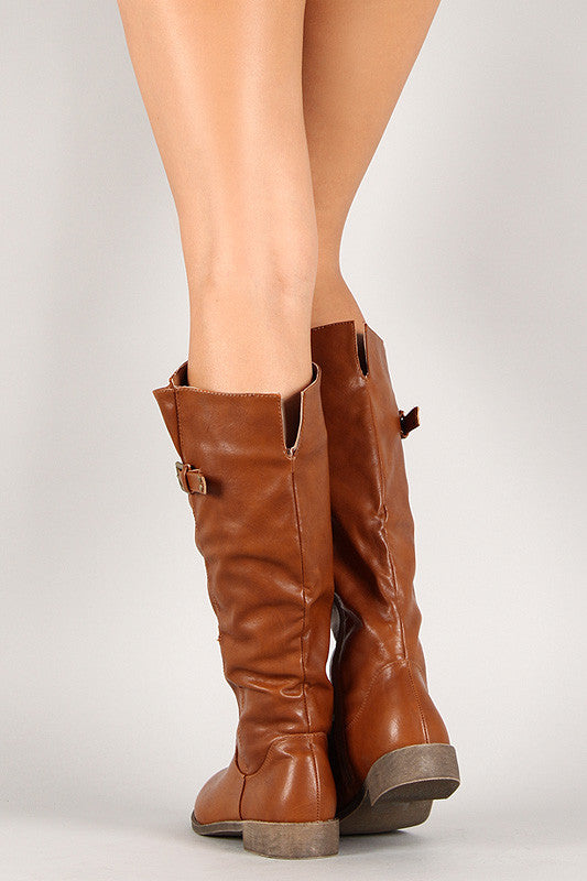 Buckle Riding Knee High Boot