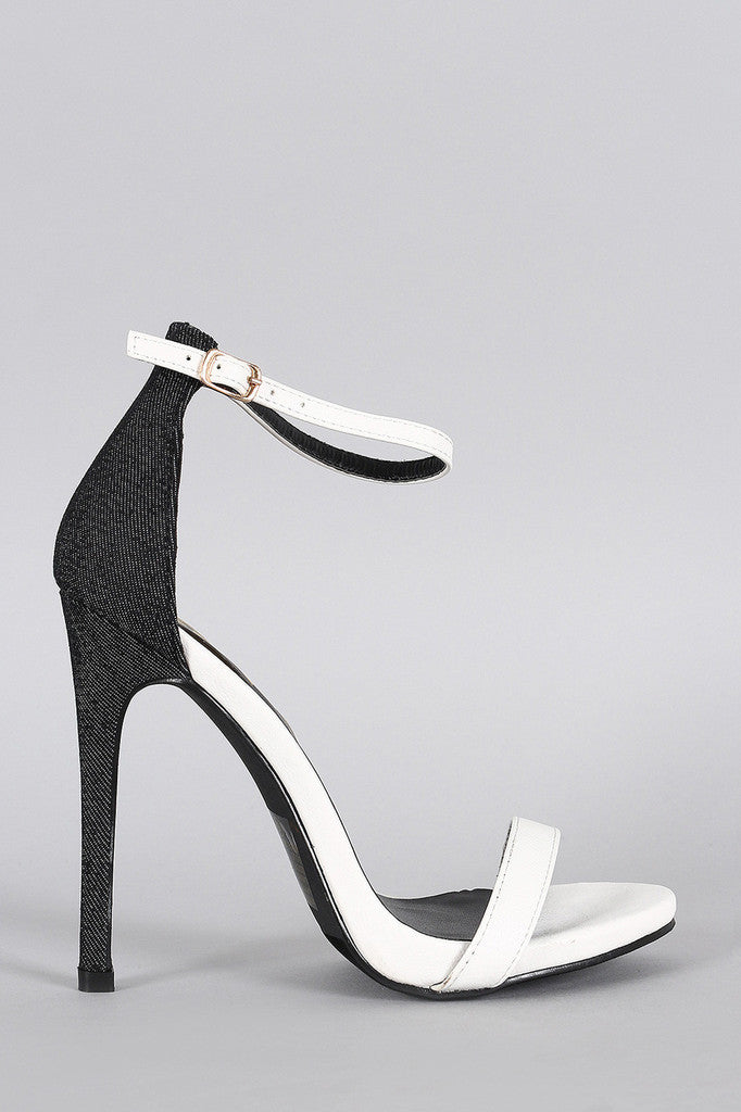 Duo Sleek Denim Open Toe Heel