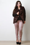Striped Texture Faux Fur Vest