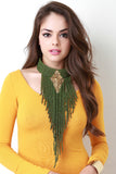 Beaded Fringe Bib Choker