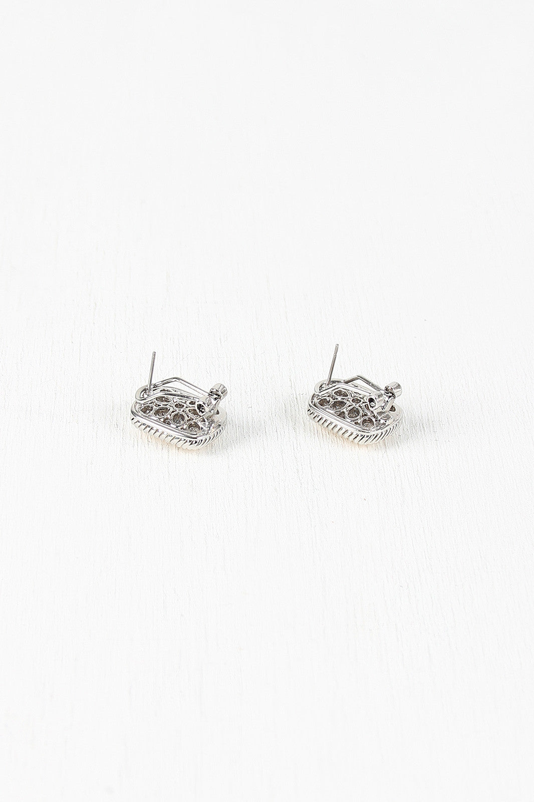 Hammered Rectangular Clip Earrings