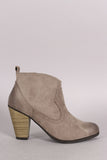 Qupid Cowgirl Burnished Ankle Boots