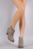 Qupid Cowgirl Burnished Ankle Boots