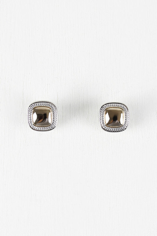 Glossy Square Clip Earrings