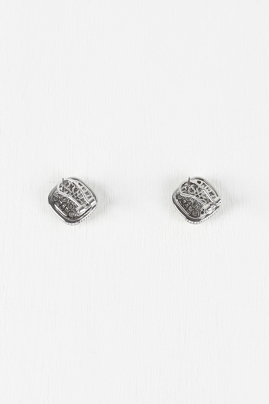Glossy Square Clip Earrings