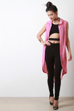 Sleeveless French Terry Slashed Longline Vest