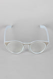 Horn Rimmed Metallic Accent Glasses