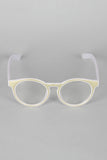 Horn Rimmed Metallic Accent Glasses