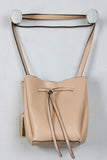 Vegan Leather Drawstring Bucket Bag