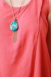 Semi-Sheer Surplice Slit Maxi Top