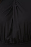 Twisted Mock Neck Sleeveless Tulip Hem Dress
