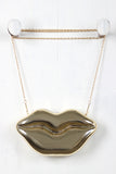 Metallic Lips Clutch Bag