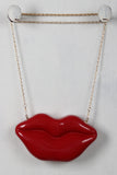 Metallic Lips Clutch Bag