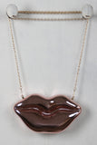 Metallic Lips Clutch Bag