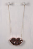 Metallic Lips Clutch Bag