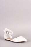 Breckelle Ankle Strap Pointy Toe Dorsay Flat