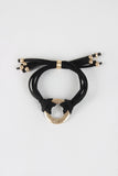 Vegan Leather Pull String Circle Bracelet