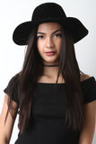 Suede Safari Fedora Wide Brim Hat