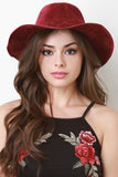 Suede Safari Fedora Wide Brim Hat