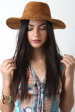 Suede Safari Fedora Wide Brim Hat