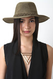 Suede Safari Fedora Wide Brim Hat