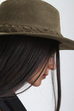 Suede Safari Fedora Wide Brim Hat