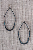 Flattened Angular Tear Drop Shaped Dangle Earrings