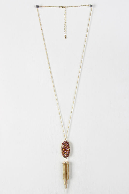Crystal Filled Pendant Necklace