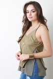 Vegan Suede Double Layer Cami Top