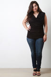 Ruched Front Knit Jersey Top