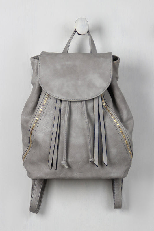 Vegan Leather Drawstring Back Pack