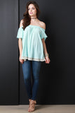 Bardot Fringe Trim Top