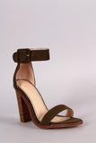 Liliana Suede Ankle Strap Chunky Heel