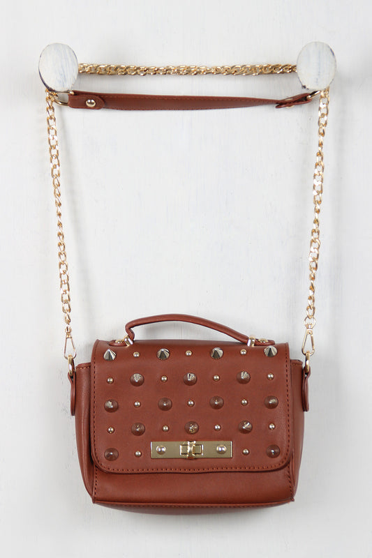 Dangerously Chic Spiked Cross Body Mini Bag