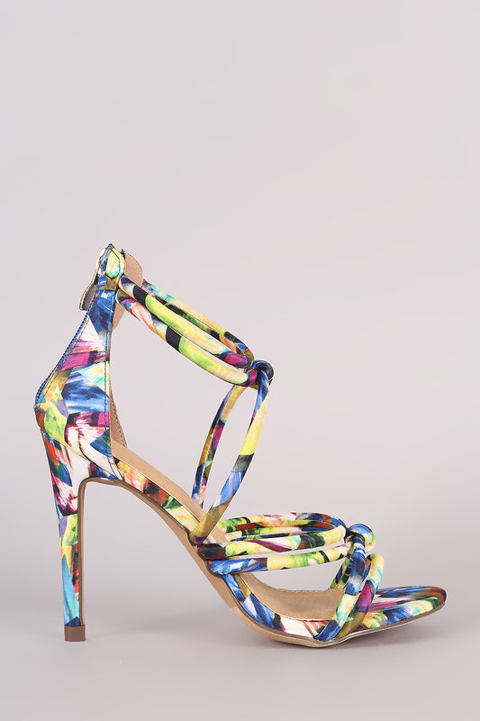 Liliana Kaleidoscope Strappy Knotted Single Sole Heel
