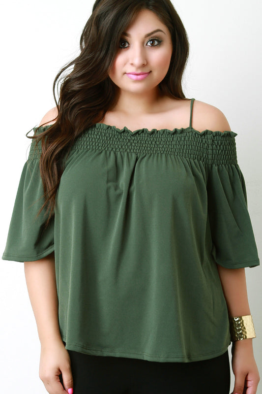 Smock Tube Spaghetti Strap Shortsleeve Top