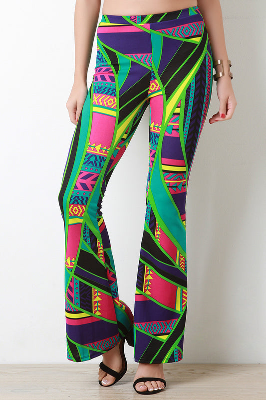 Colorful Abstract Tribal Bell Bottoms