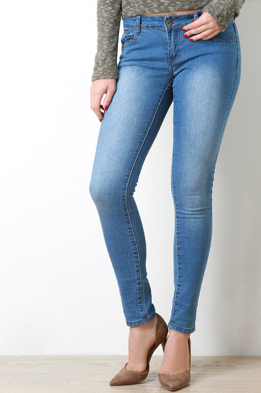 Stone Wash Skinny Jeans