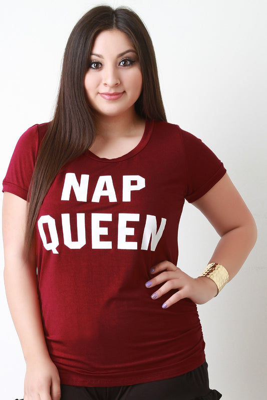 Short Sleeve Jersey Knit Nap Queen Print Tee