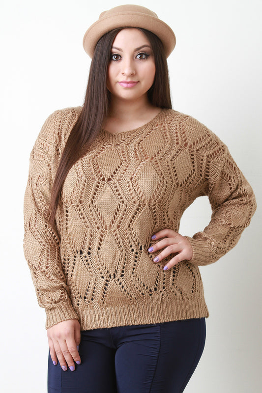 Cutout Cable Knit Sweater