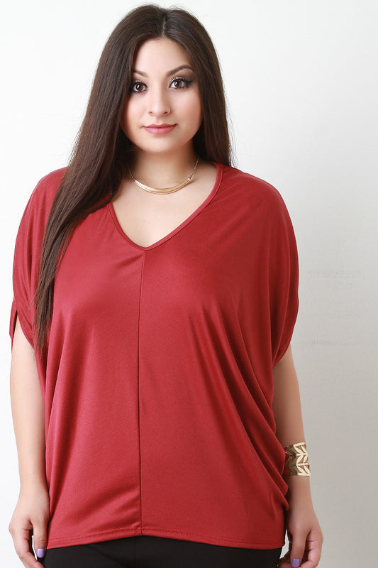 V-Neck Bat Wing Top