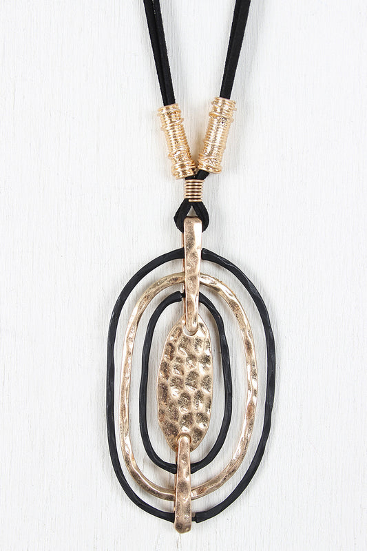 Hammered Ovals Pendant Necklace