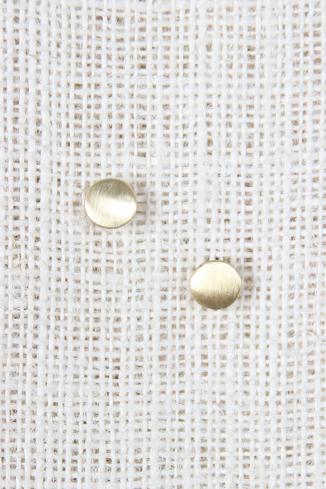Brushed Finish Circle Stud Earrings