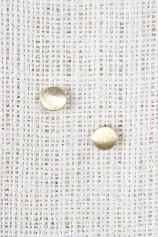 Brushed Finish Circle Stud Earrings