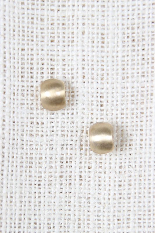 Curve Brushed Metal Stud Earrings